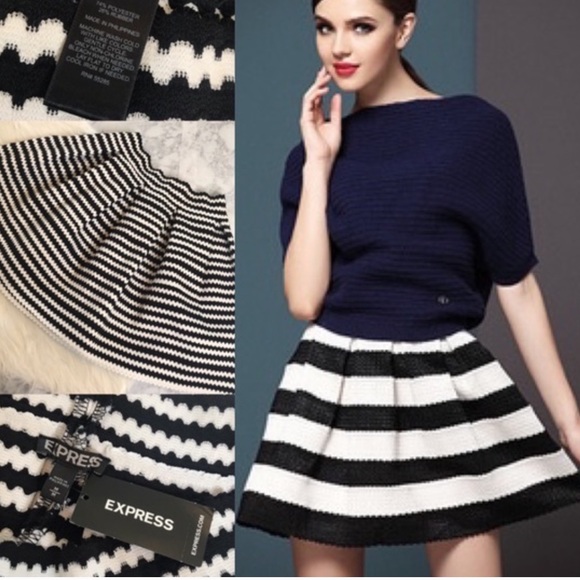 SKINNY STRIPE BANDAGE SKATER SKIRT - Picture 8 of 9